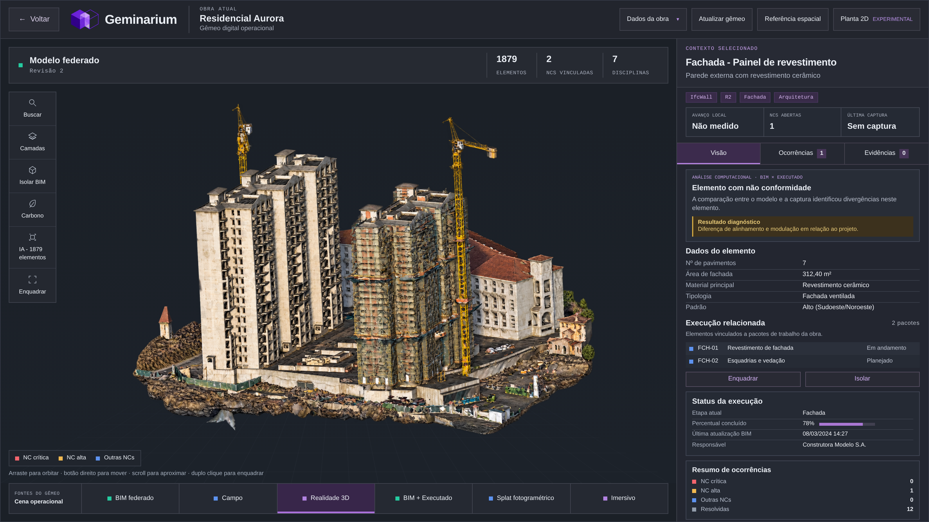 Geminarium: Realidade 3D, dados e contexto da obra. Imagem demonstrativa.